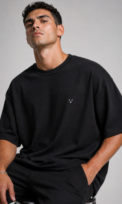 Camiseta Oversized BlackTiger Básica Preta